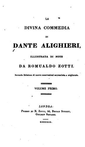 Dante Alighieri, Romualdo Zotti: La Divina Commedia (1819, R. Zotti)