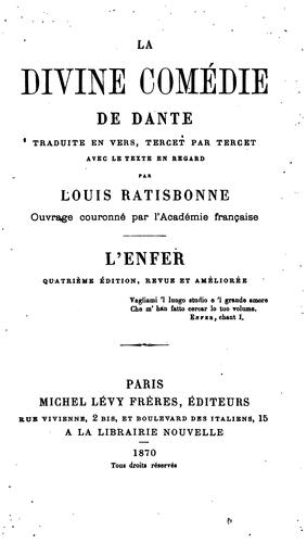 Dante Alighieri: La divine comédie (1870, M. Lévy frères)